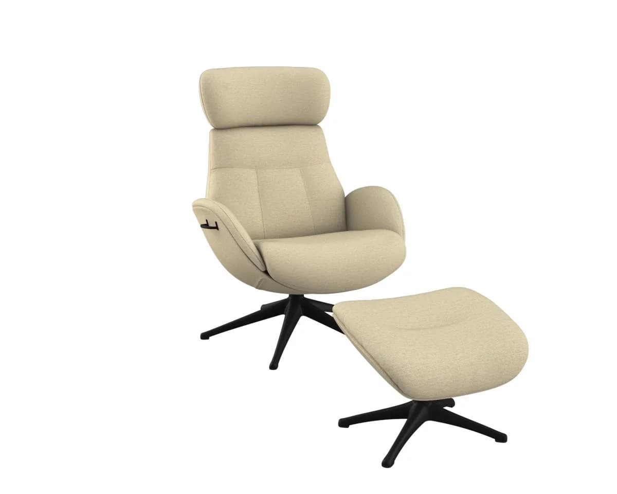 FLEXLUX Relaxsessel Elegant Beige mit verstellbarer Kopfstütze