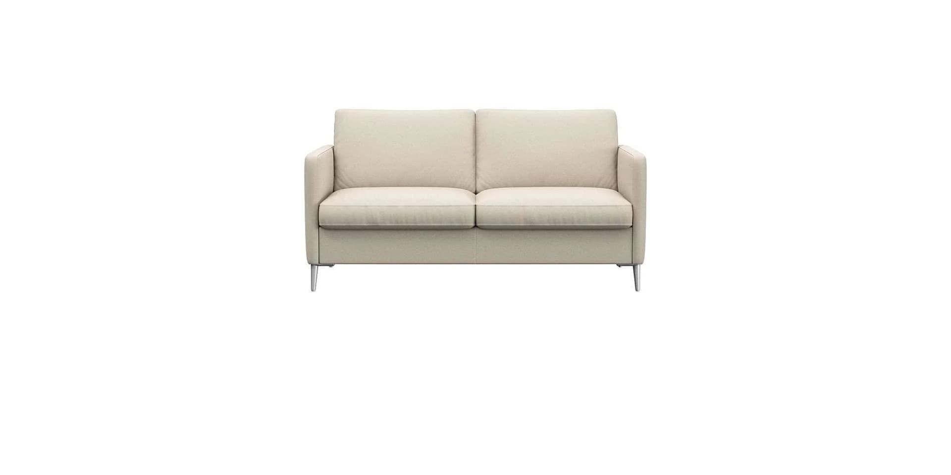 Flexlux Fiore 2-Sitzer Sofa Echteder Warm Weiß Aluminiumfüße