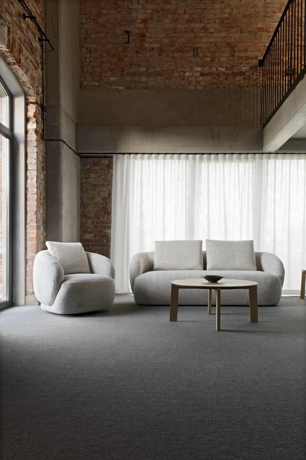 FLEXLUX Torino Sofa rund 2,5-Sitzer Grün Polyester