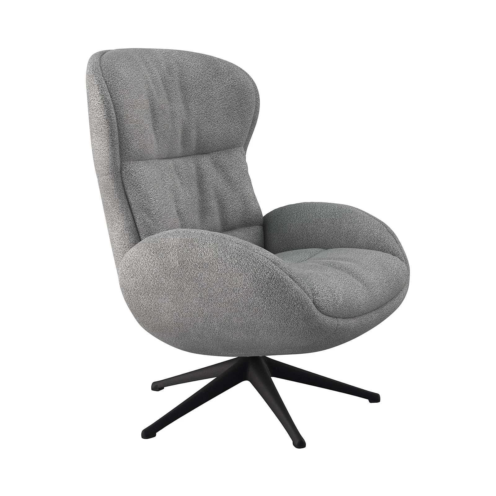 Relaxsessel FLEXLUX Haze Soft Grau mit Gasfedermechanismus und Drehfunktion