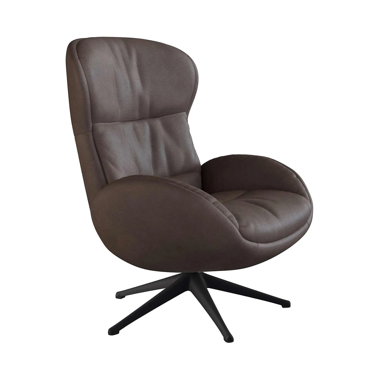 FLEXLUX Relaxsessel Haze Echtleder Braun Schwarz