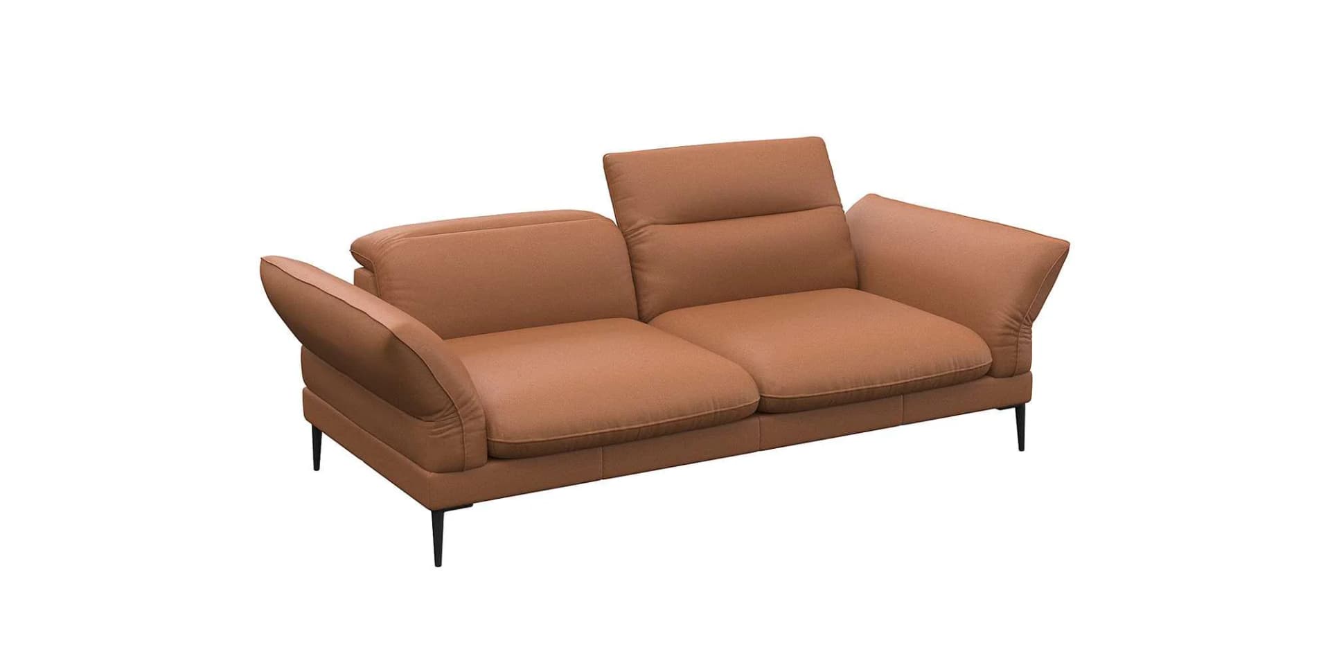 FLEXLUX Salino 2,5-Sitzer Relaxsofa Echtleder Braun