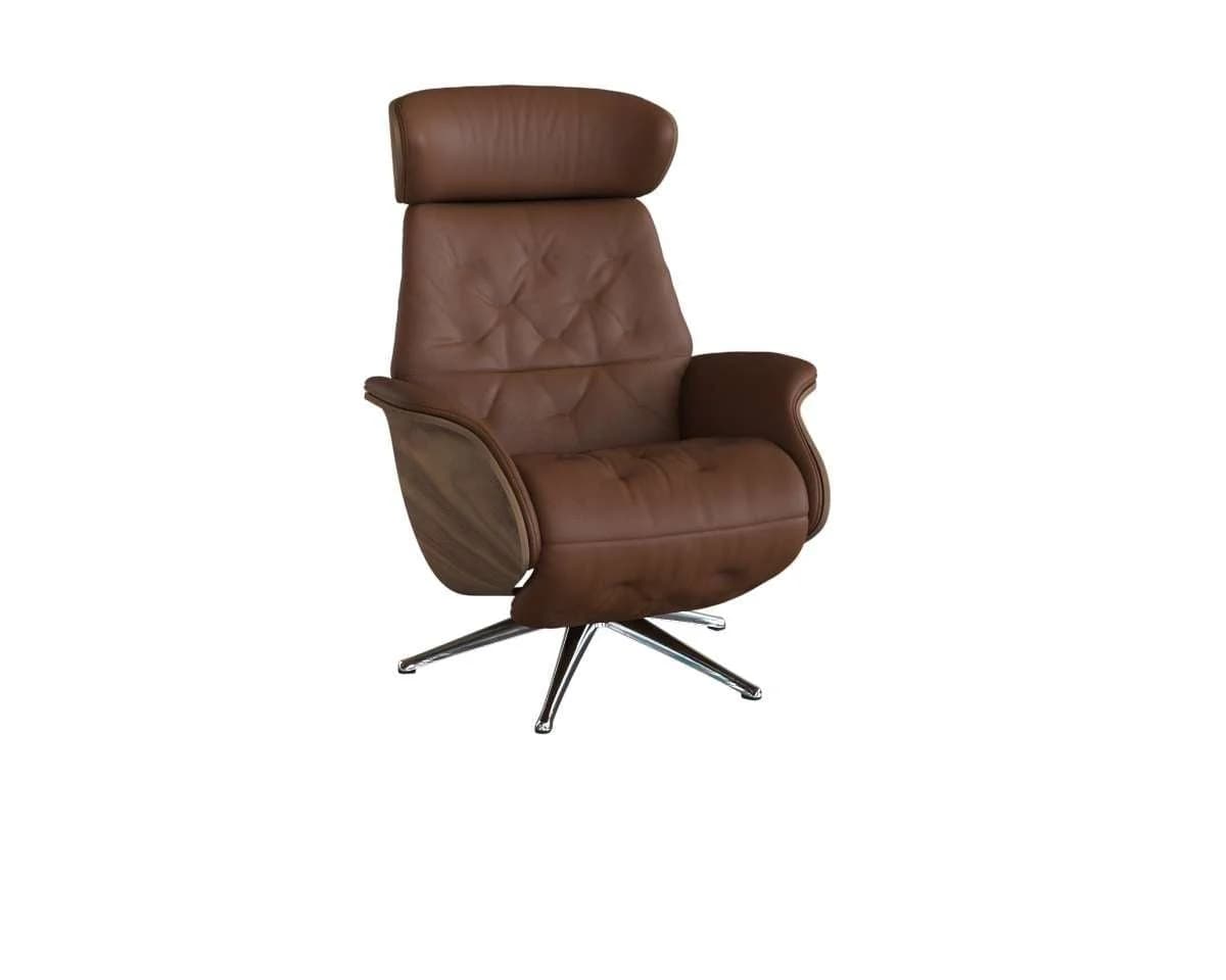 Flexlux Volden Elektrischer Relaxsessel Echtleder Braun