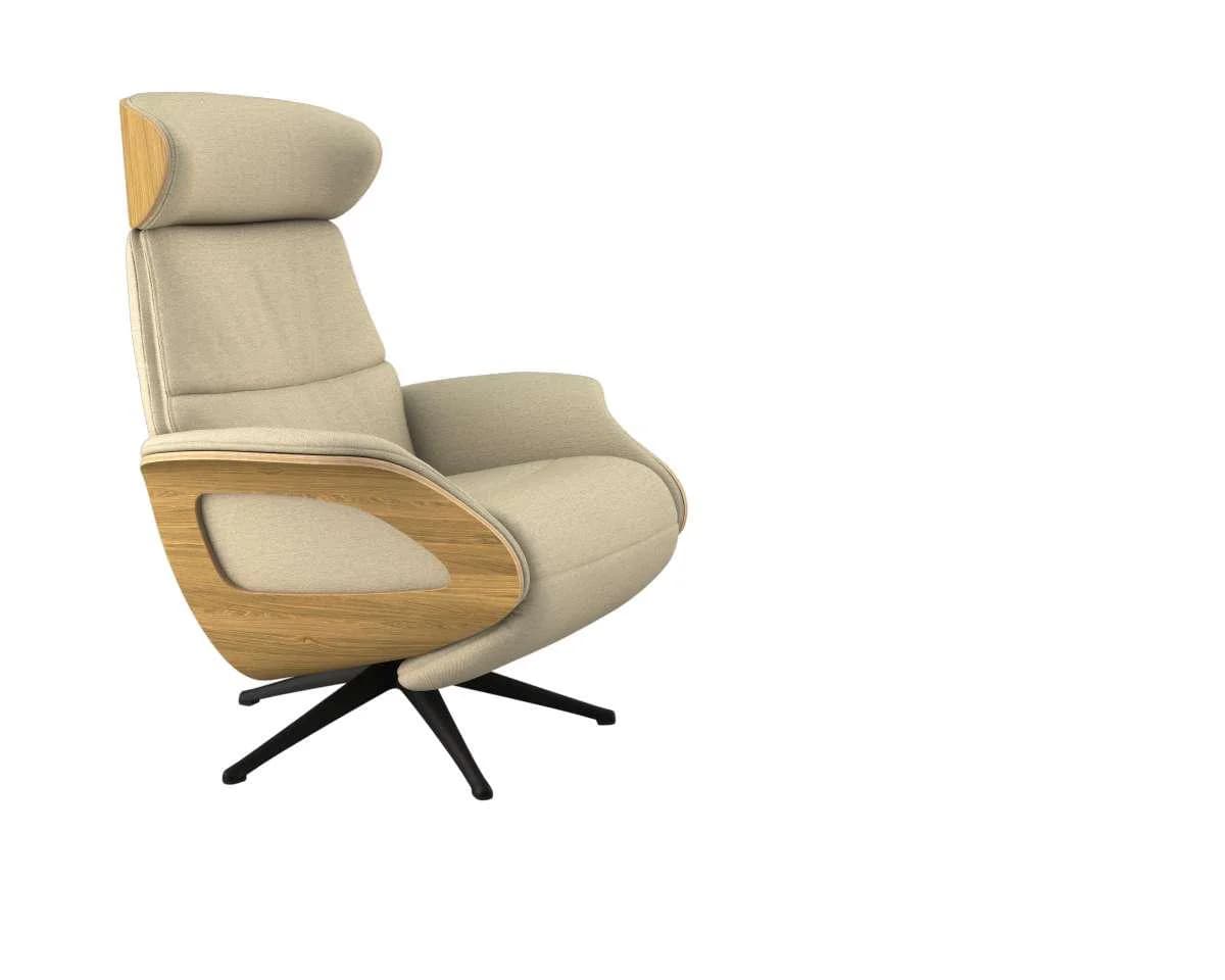 FLEXLUX Relaxsessel Clement Elektrisch Beige Schwarz