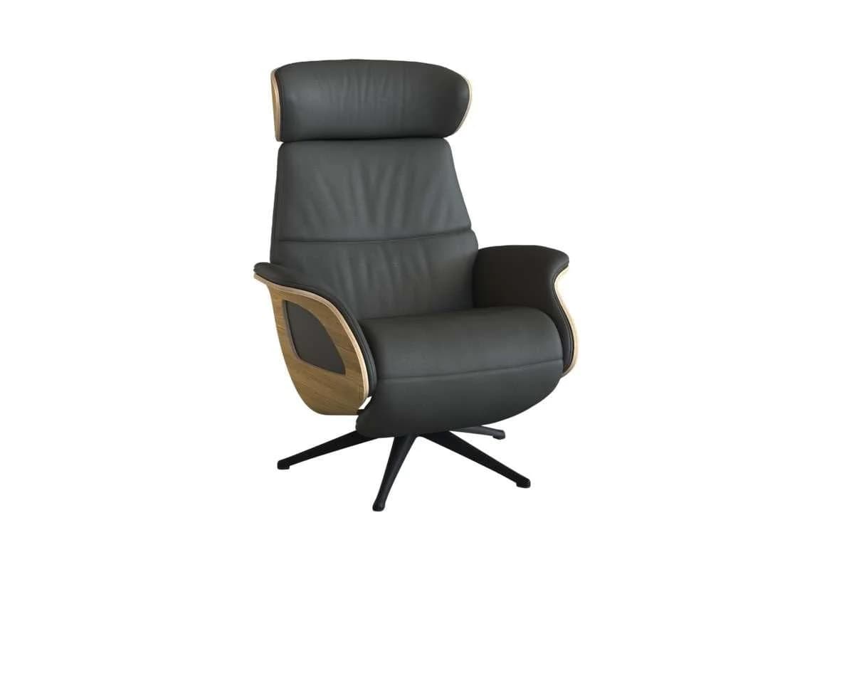 FLEXLUX Relaxsessel Clement Elektrisch Grau Eiche
