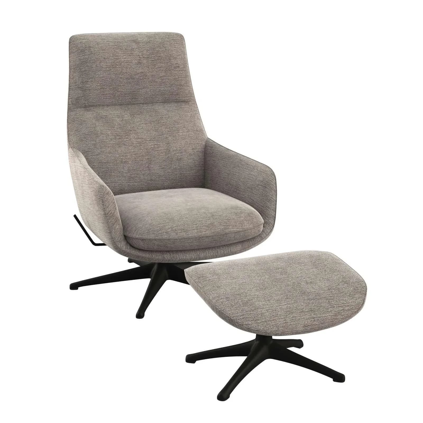 FLEXLUX Drehsessel Marinella Relaxsessel Schwarz Beige mit Liegefunktion