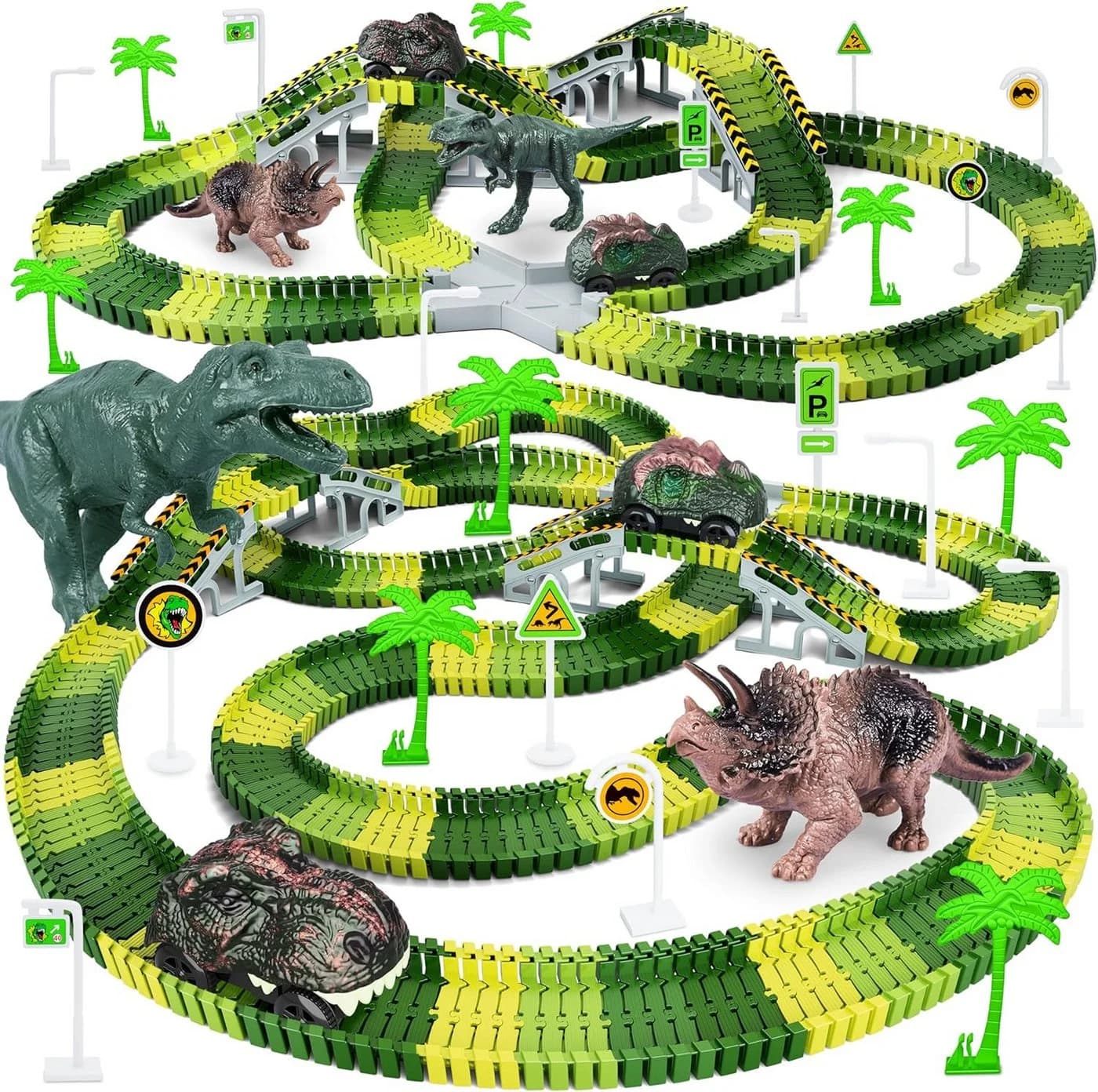 Athlix Dinosaurier Autorennbahn Flexible Rennstrecke Spielzeug - Bild 2