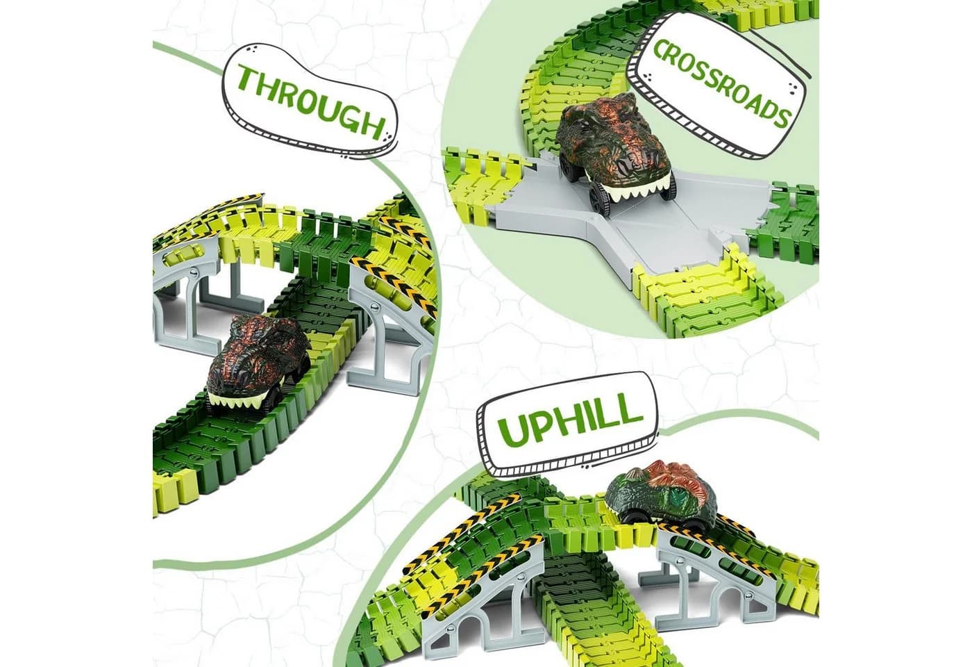 Athlix Dinosaurier Autorennbahn Flexible Rennstrecke Spielzeug - Bild 3