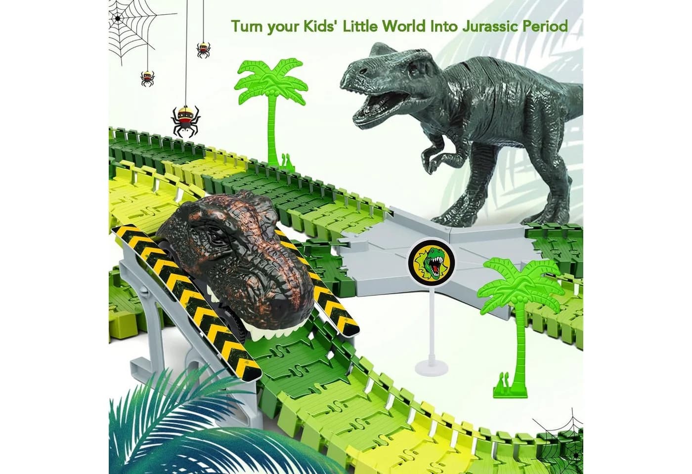 Athlix Dinosaurier Autorennbahn Flexible Rennstrecke Spielzeug - Bild 4