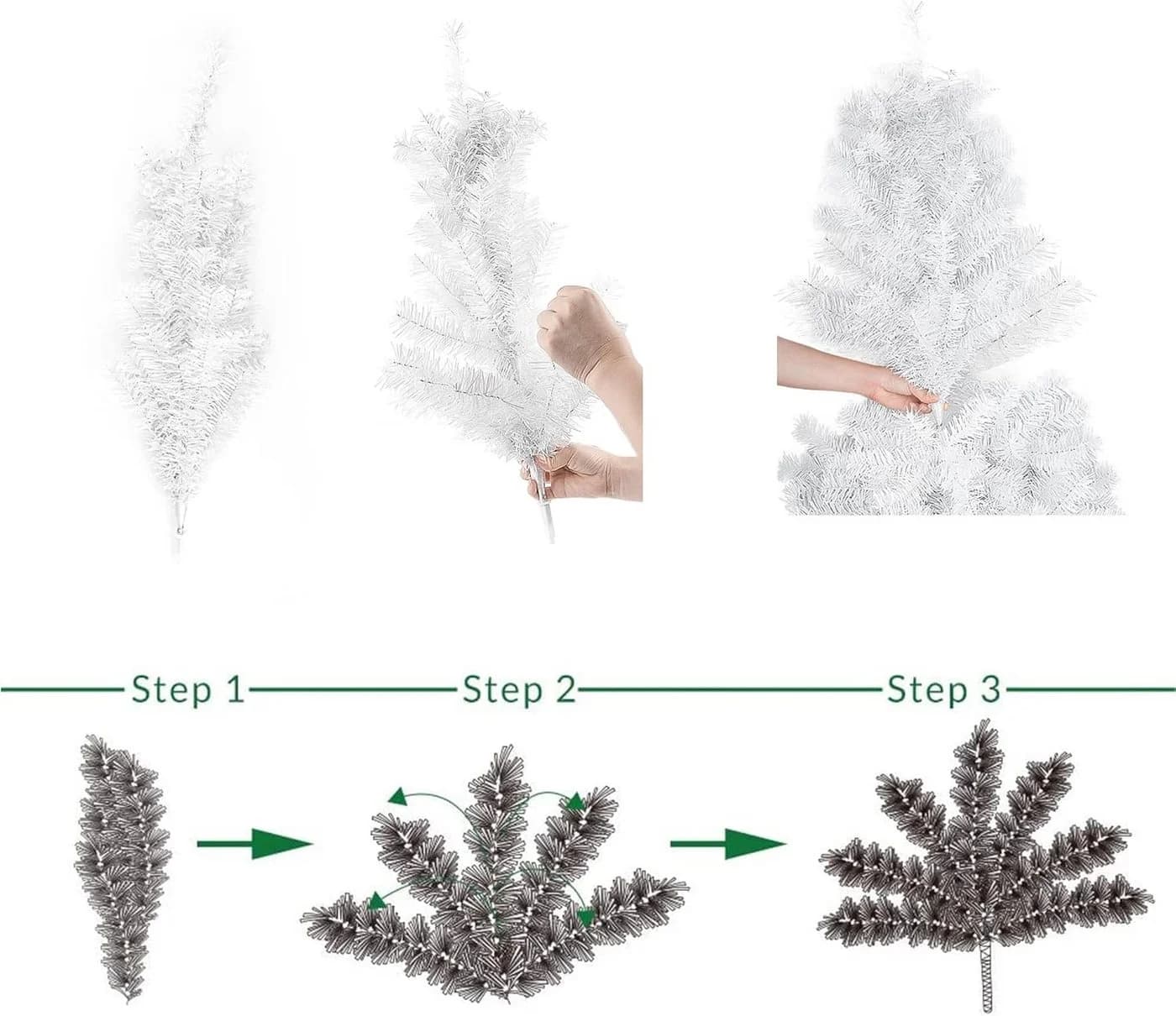 LALAHO Künstlicher Weihnachtsbaum 150 cm mit 350 Spitzen PVC - Bild 5