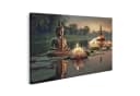 islandburner Leinwandbild Buddha Meditation mit Kerzen und Lotusblume im Wasser Bild 2