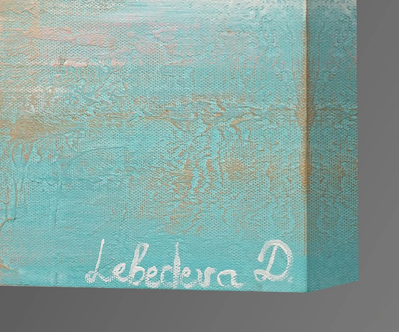 YS-Art Gemälde Segelboote Meer Leinwand Handgemalt Türkis Gold - Bild 4