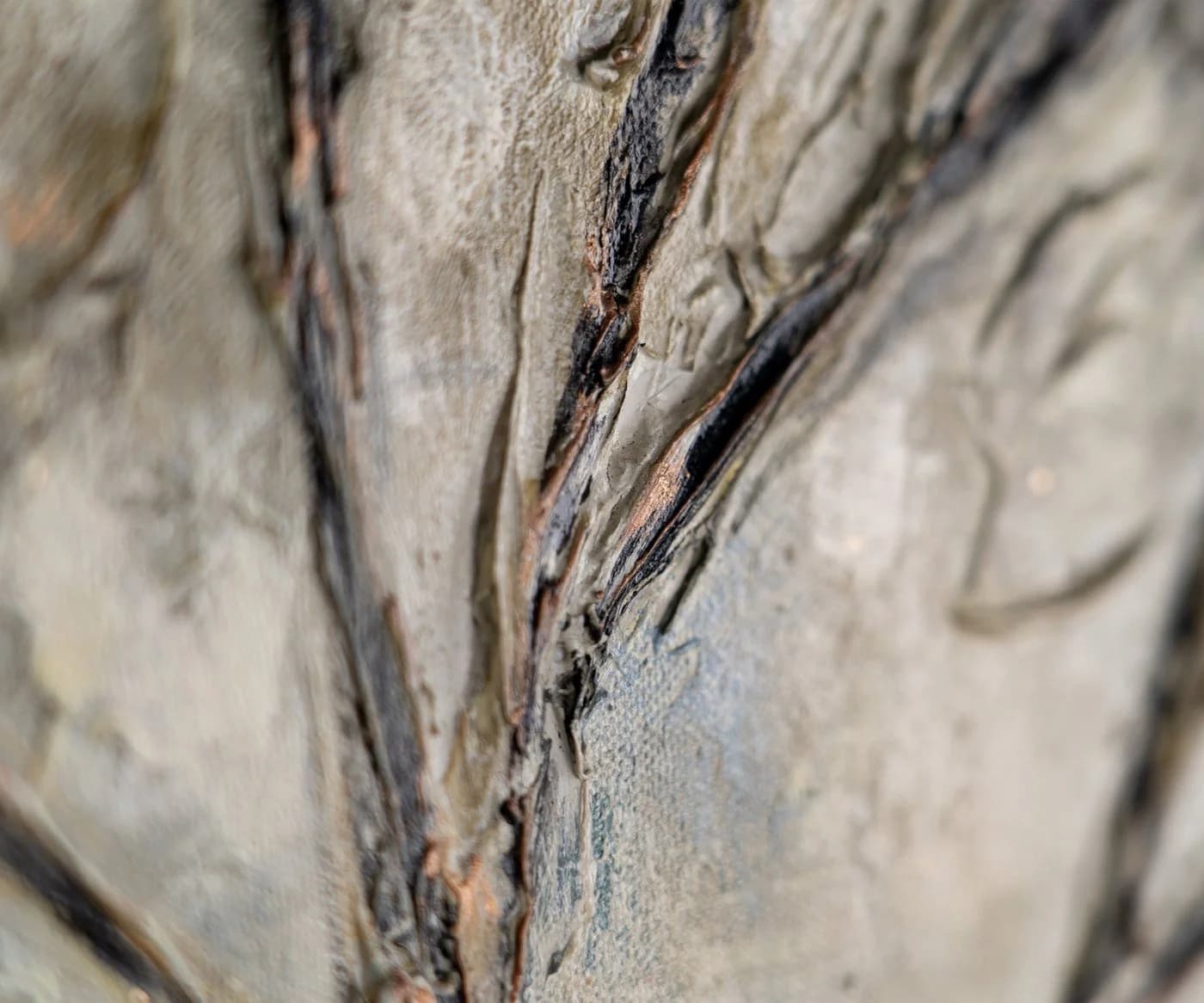YS-Art Gemälde Goldbaum Abstrakt Handgemalt Leinwand Braun Gold