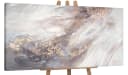 YS-Art Gemälde Relax Abstrakt Handgemalt Gold Lila Weiß Bild 2