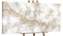 YS-Art Handgemaltes Leinwandbild Abstrakt Gold Weiß Beige Gelb Bild 2