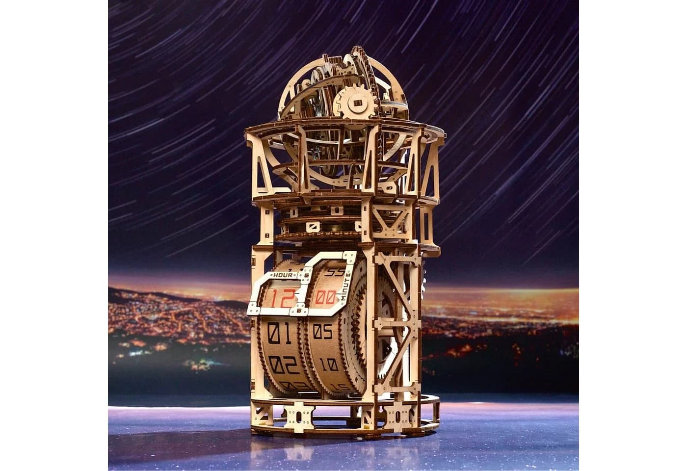 UGEARS Modellbausatz Ugears Tourbilllon-Tischuhr Sternengucker Mechanisches Holzpuzzle - Bild 2