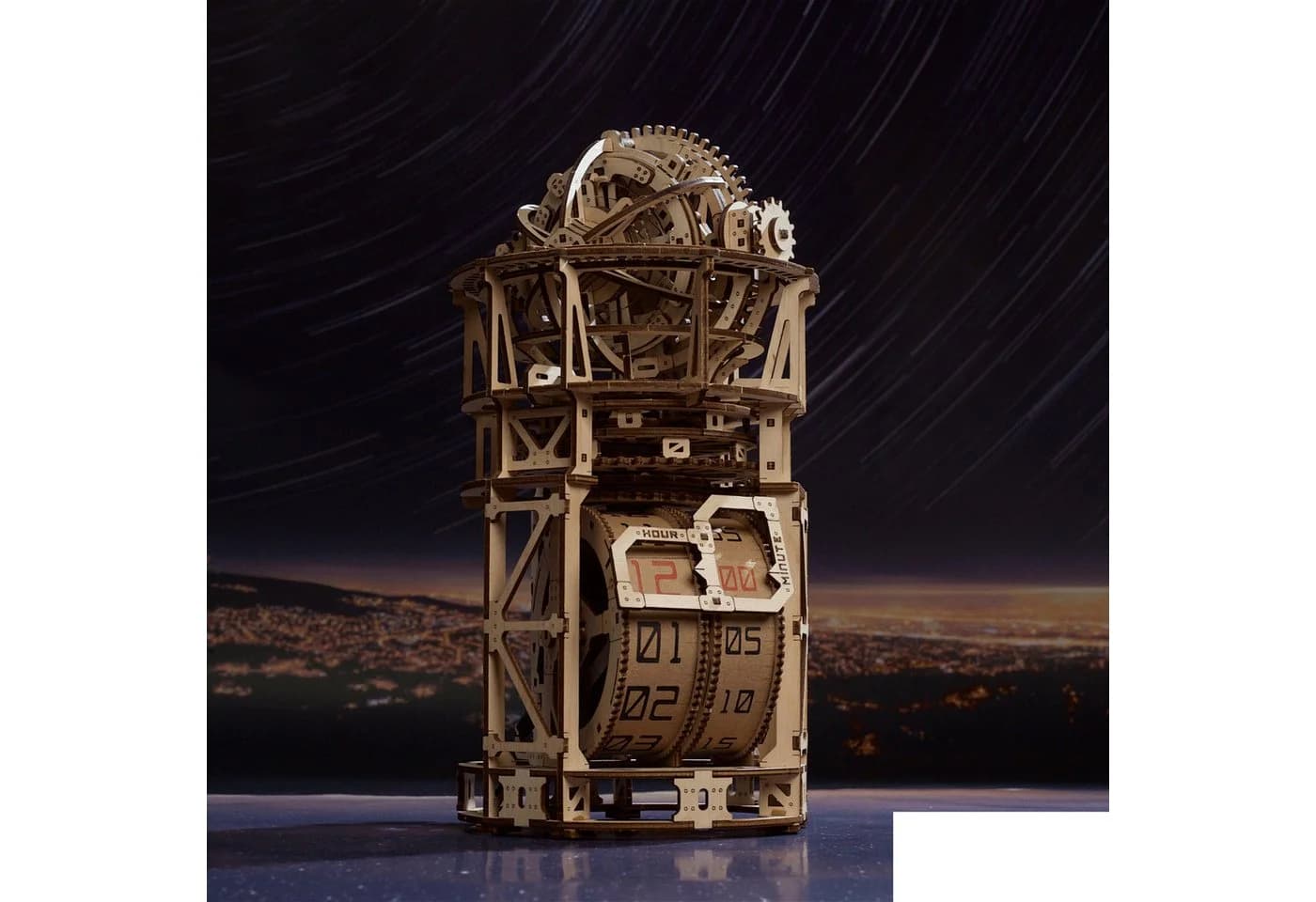 UGEARS Modellbausatz Ugears Tourbilllon-Tischuhr Sternengucker Mechanisches Holzpuzzle - Bild 5