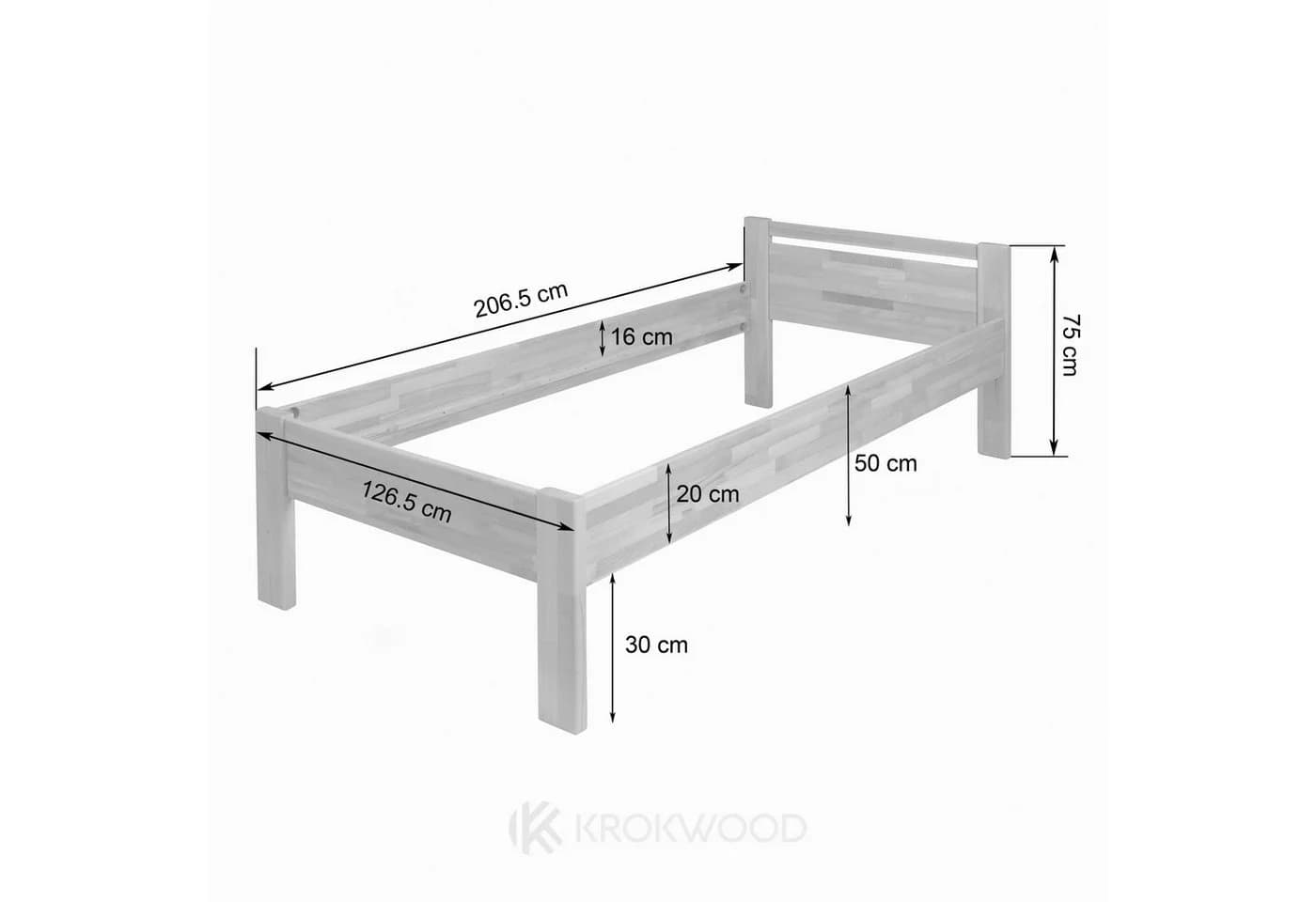 Krok Wood Seniorenbett SiSi Massivholzbett Buche Komforthöhe - Bild 4