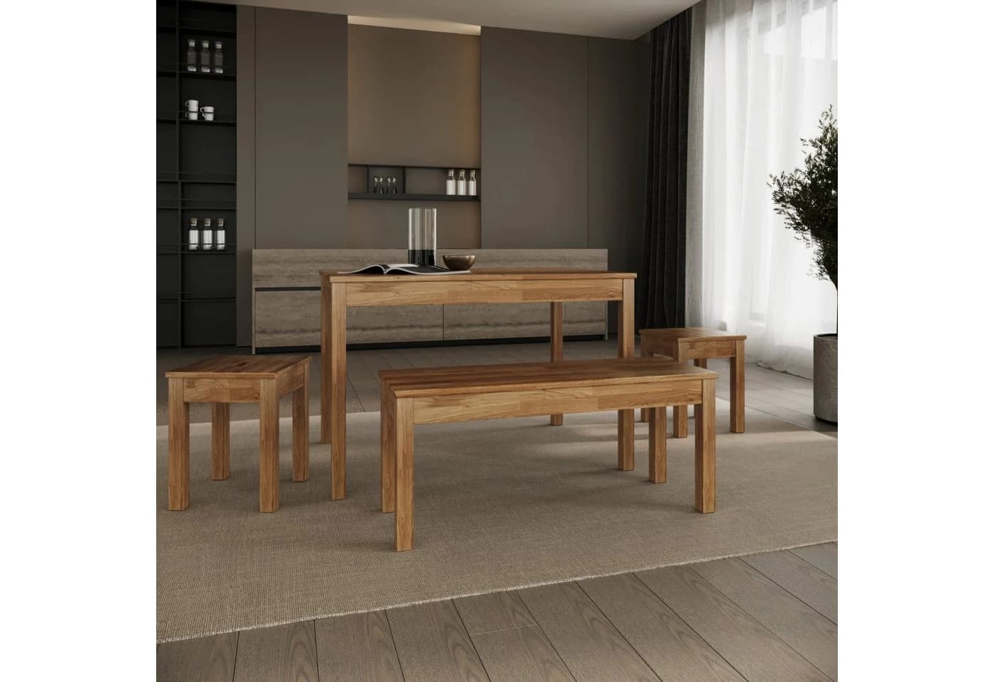 Krok Wood Sitzbank Tomas Massivholz Eiche - Bild 4