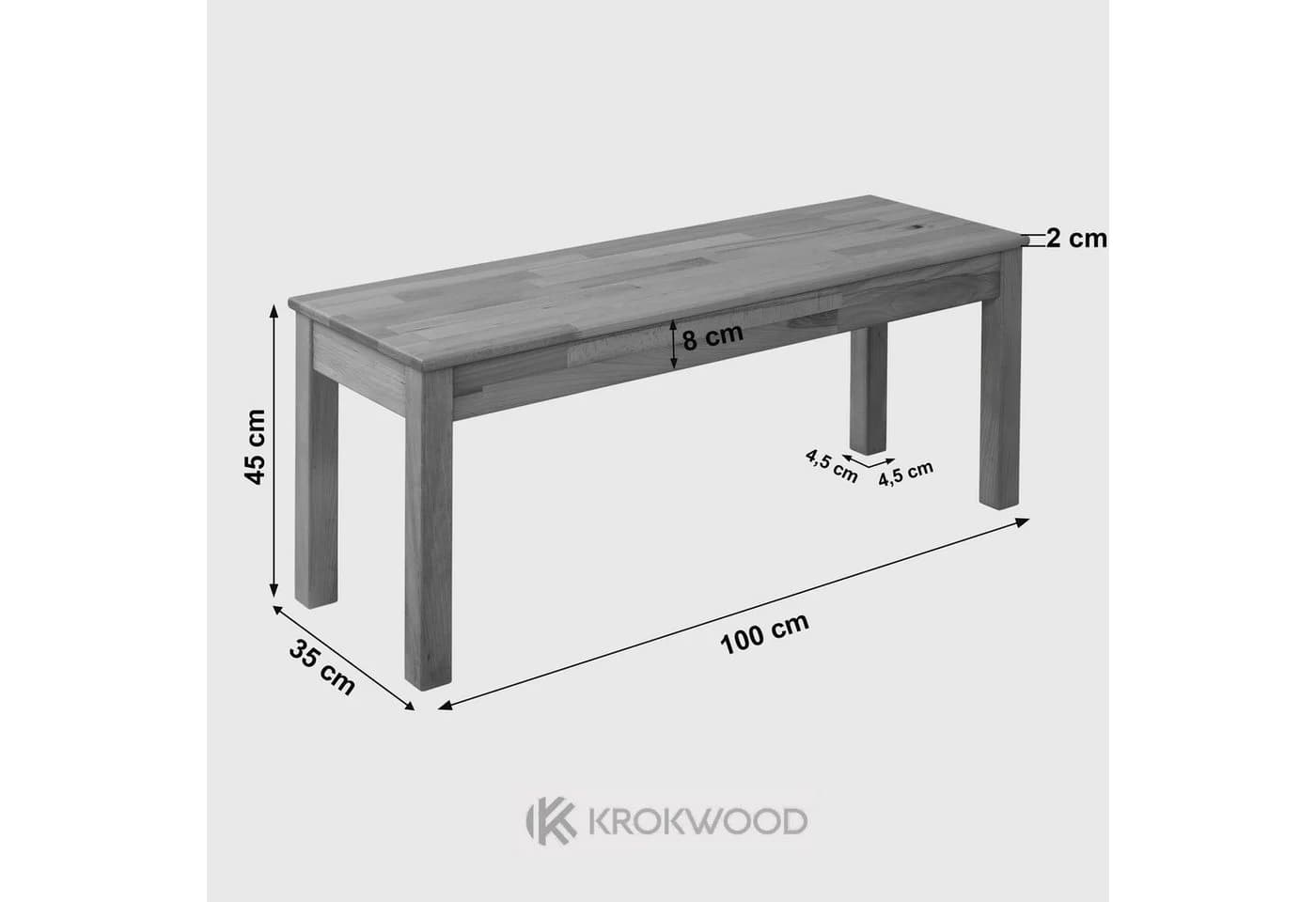 Krok Wood Tomas Massivholzbank Buche Massivholz - Bild 5