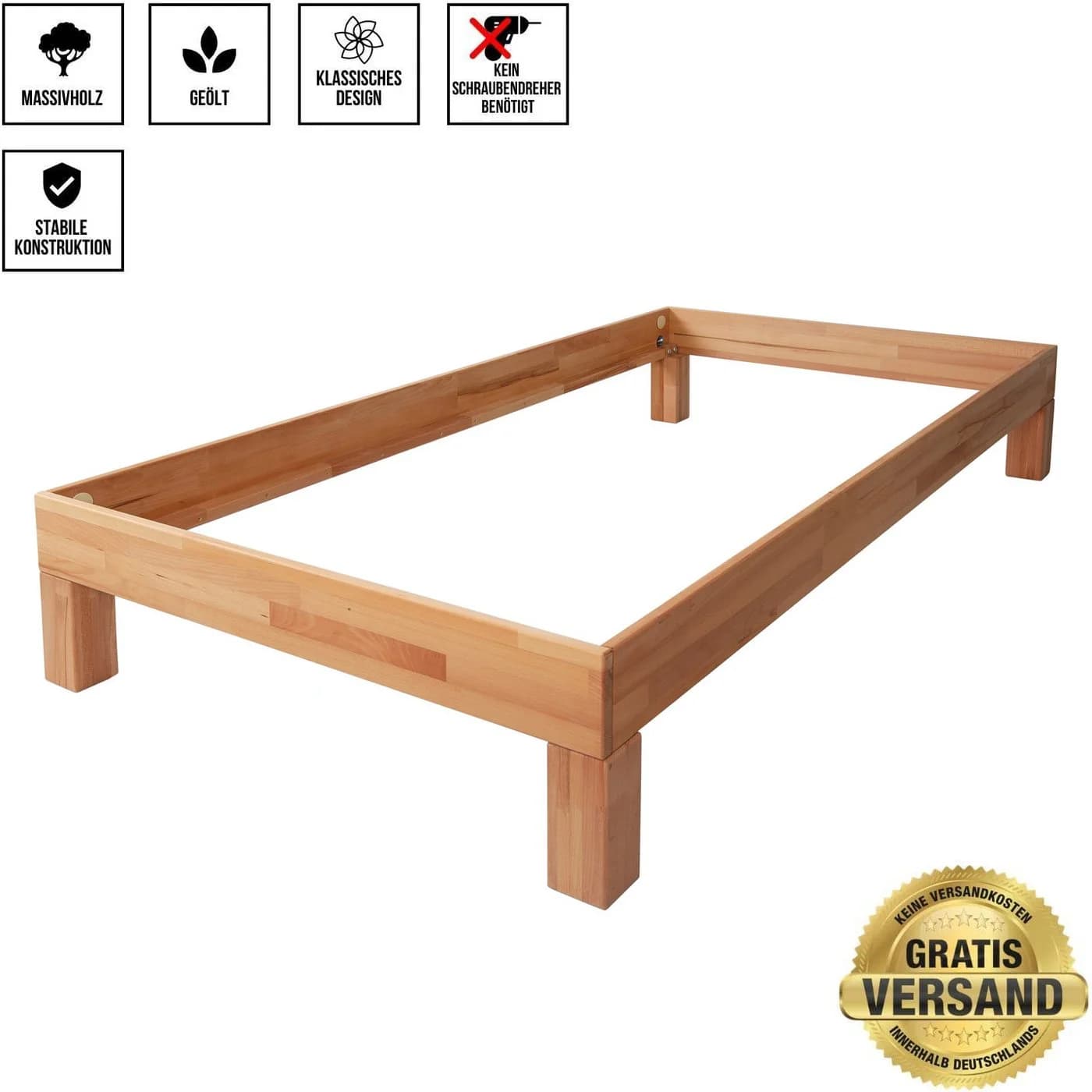 Krok Wood Massivholzbett Jana Buche - Bild 5