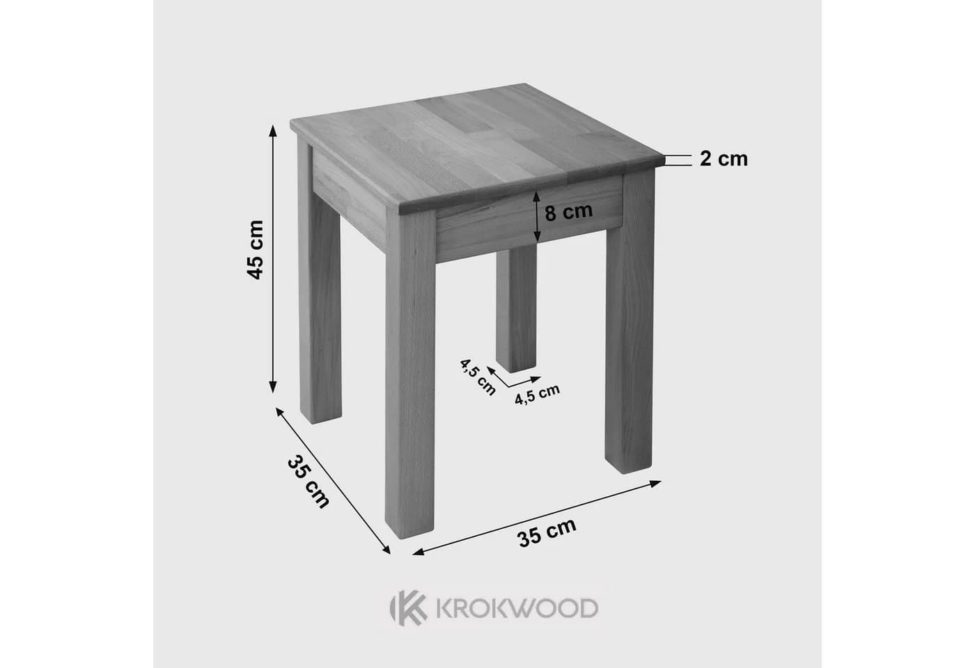 Krok Wood Hocker Tomas Massivholz Buche - Bild 5