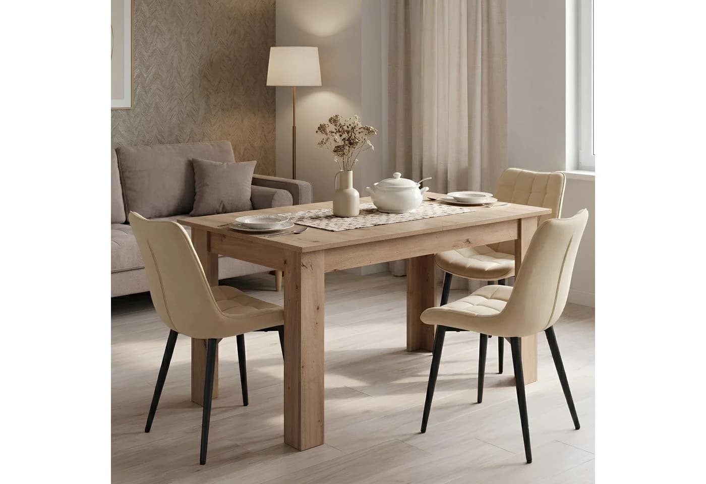 Krok Wood Ausziehbarer Esstisch Lora Braun