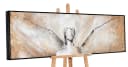 YS-Art Abstraktes Leinwandbild Engel Braun Handgemalt mit Rahmen Bild 2