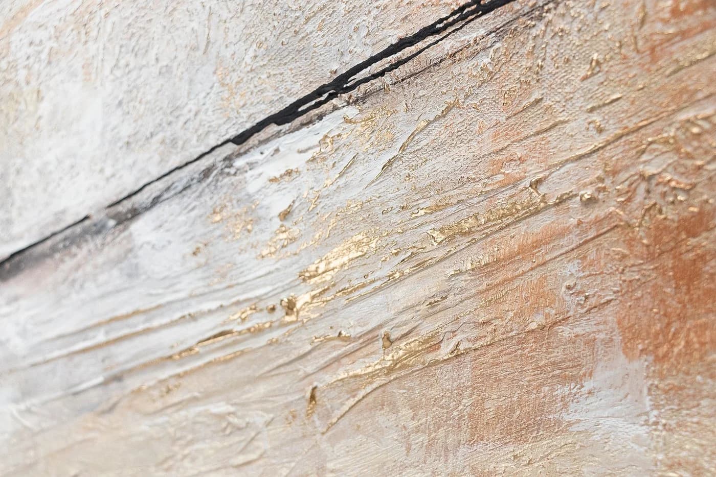 YS-Art Abstraktes Leinwandbild Engel Braun Handgemalt mit Rahmen - Bild 3