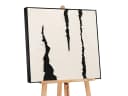 YS-Art Abstraktes Leinwandbild Schwarz Beige Handgemalt mit Keilrahmen Bild 2