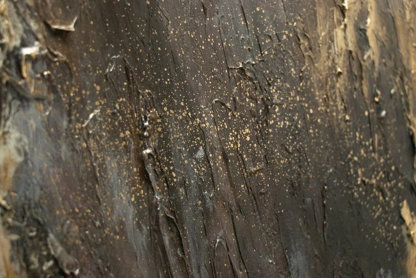 YS-Art Gemälde Spiegelungen III Abstrakt Schwarz Gold mit Rahmen - Bild 4