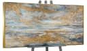 YS-Art Gemälde Goldene Bucht, Abstraktion, Leinwandbild mit Gold, gerahmt Bild 2