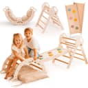 Goodevas Klettergerüst 5-in-1 Montessori Holz-Kletter-Set Weiß Bild 2