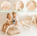 Goodevas Klettergerüst 5-in-1 Montessori Holz-Kletter-Set Weiß Bild 3