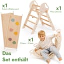 Goodevas Klettergerüst 5-in-1 Montessori Holz-Kletter-Set Weiß Bild 4