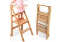 Goodevas Kinderklappstuhl Montessori-Lernleiter Beige Klappbar Bild 2