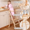 Goodevas Kinderklappstuhl Montessori-Lernleiter Beige Klappbar Bild 3