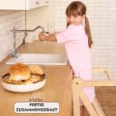 Goodevas Kinderklappstuhl Montessori-Lernleiter Beige Klappbar Bild 5