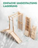 Goodevas Klettergerüst Multifunktional Schwedenwand 9-teilig Naturholz Bild 5