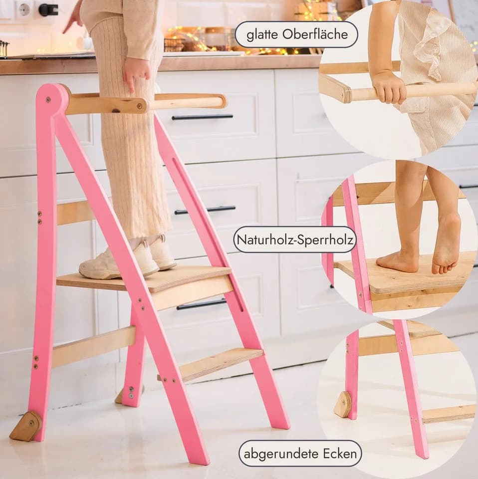 Kinderklappstuhl Montessori-Design, kompakt und leicht zusammenklappbar - Bild 4