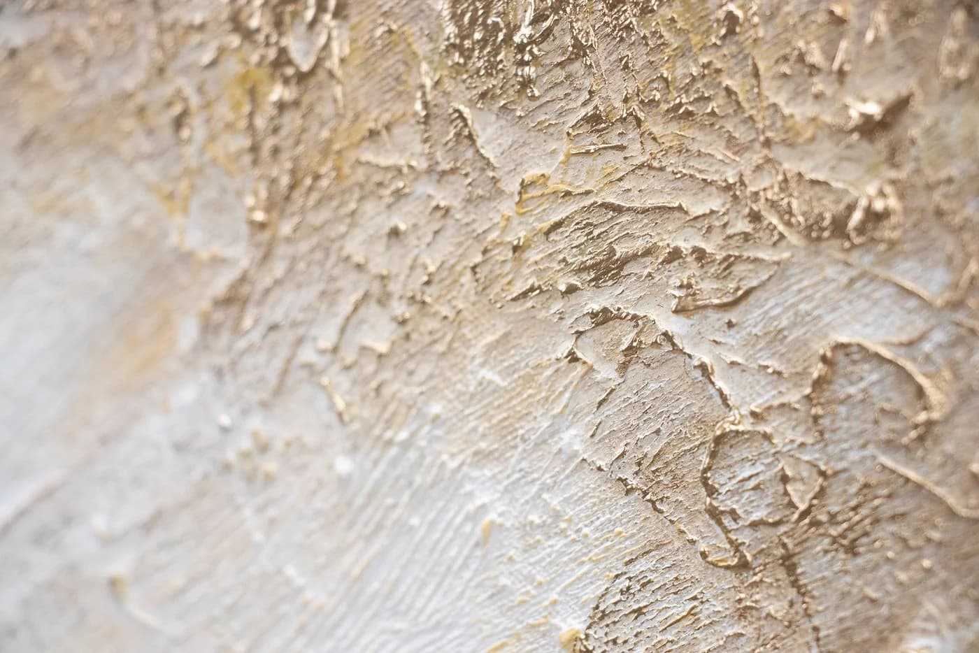 YS-Art Gemälde Sonnenstrahlen Abstraktes Leinwandbild Handgemalt Weiss Gold - Bild 3