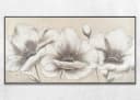 YS-Art Gemälde Blumen II Beige Schwarz Weiß mit Rahmen Grau Bild 1