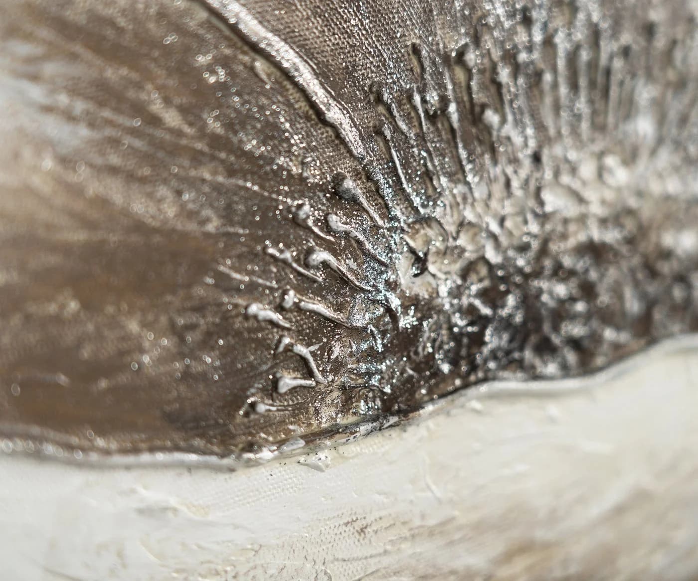 YS-Art Gemälde Blumen II Beige Schwarz Weiß mit Rahmen Grau - Bild 3