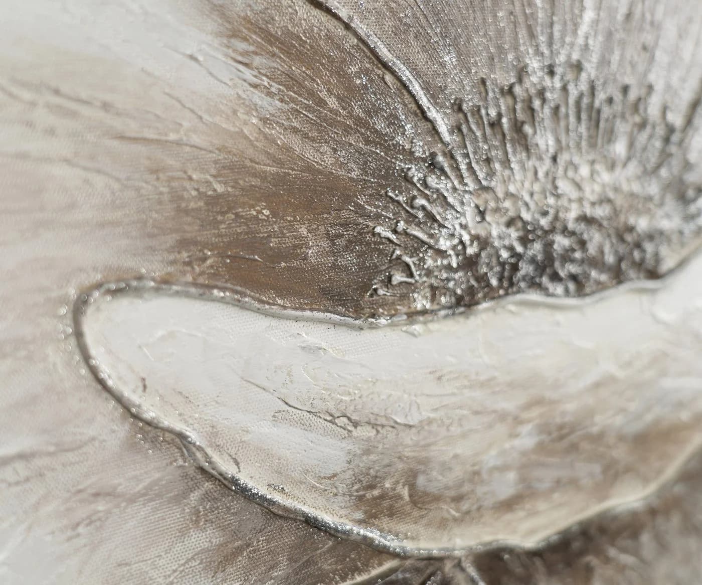 YS-Art Gemälde Blumen II Beige Schwarz Weiß mit Rahmen Grau - Bild 5
