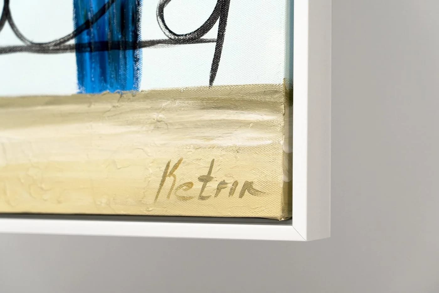 YS-Art Gemälde Lustige Vögel auf Leinwand Handgemalt Bunt mit Weißem Rahmen - Bild 3