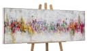 YS-Art Abstraktion II Handgemaltes Leinwandbild Bunt Beige Rahmen Bild 2