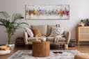 YS-Art Abstraktion II Handgemaltes Leinwandbild Bunt Beige Rahmen Bild 5