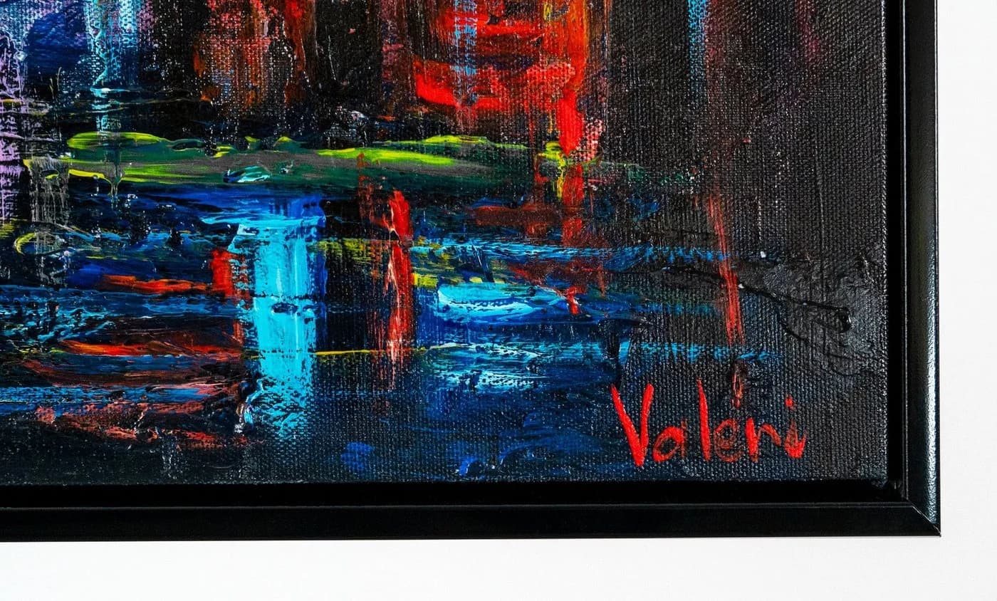 YS-Art Gemälde Herbstliche Allee Handgemalt Leinwand - Bild 3