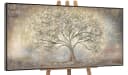 YS-Art Gemälde Goldbaum Handgemalt Leinwand Braun Grau Bild 2