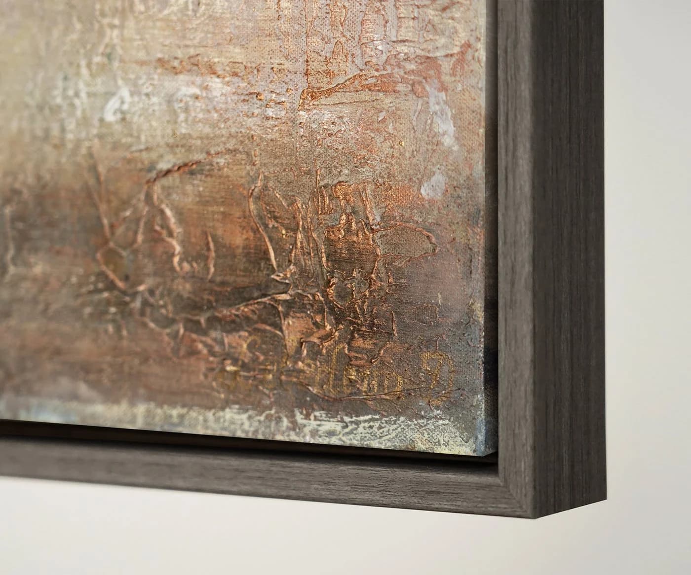YS-Art Gemälde Goldbaum Handgemalt Leinwand Braun Grau - Bild 5